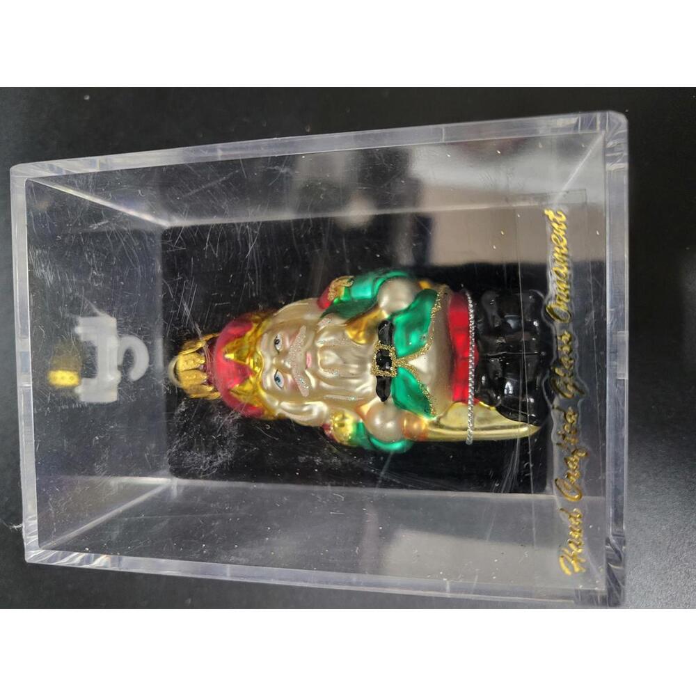 Glass Christmas Ornament King Nutcracker